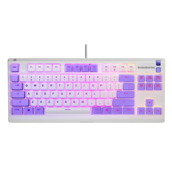 Klávesnica SteelSeries Apex 3 TKL Amethyst, US layout biela/fialová

