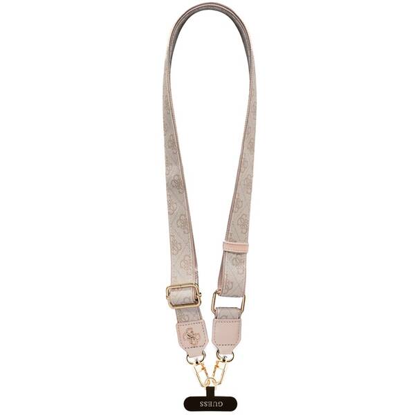 Popruh na krk Guess Crossbody PU 4G Metal Logo ružový

