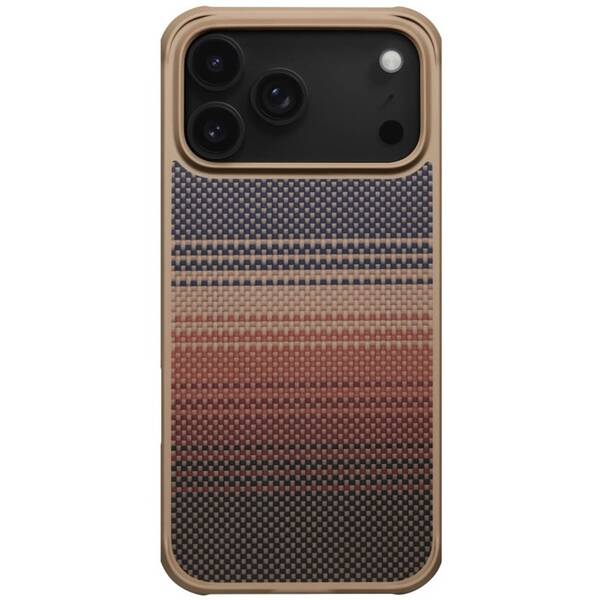Kryt na mobil Pitaka Aramid ProGuard Sunset na Apple iPhone 17 Pro hnedý/oranžový

