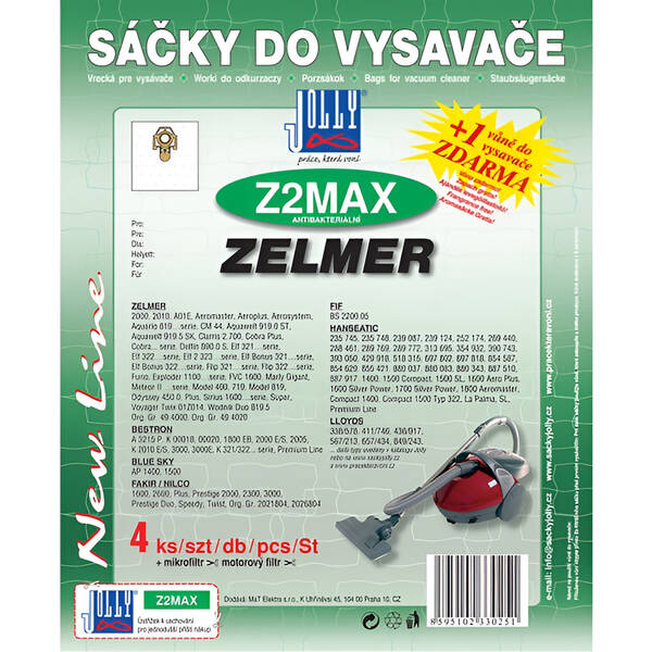 Vrecká pre vysávače Jolly MAX Z 2 (4 ks) 

