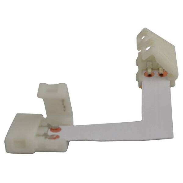 Konektor Solight prepojovací, pravouhlý, pre LED pásky 1cm, zacvakávací biely

