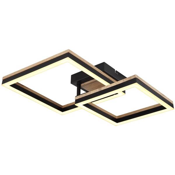 LED stropné svietidlo GLOBO Beatrix 18 W, otočné/výklopné čierne/drevené

