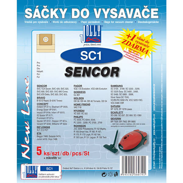 Vrecká pre vysávače Jolly SC 1 (5 ks) 

