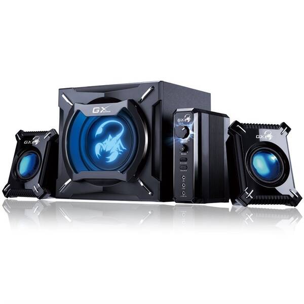 Reproduktory Genius SW-G 2.1 2000, Verze II. čierne/modré

