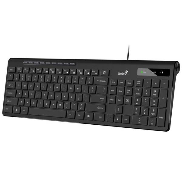 Klávesnica Genius Slimstar 230 II, drôtová, copilot, USB, CZ+SK layout čierna

