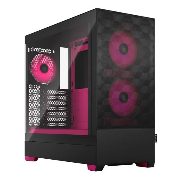 Case FRACTAL DESIGN RGB Magenta Core Tempered Glass Clear Tint čierna

