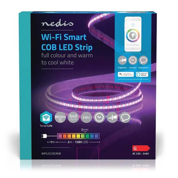 LED pásik Nedis SmartLife, Wi-Fi, RGB, teplá až studená biela, 2m 


