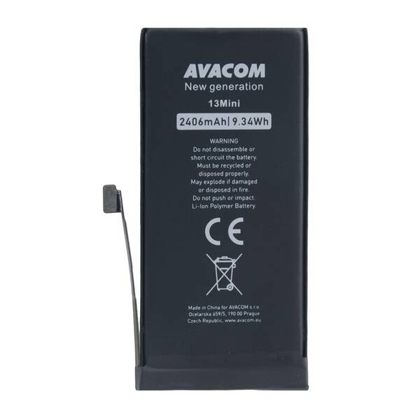 Batéria Avacom na Apple iPhone 13 mini, Li-Ion 3,88V 2406mAh (náhrada A2660) čierna

