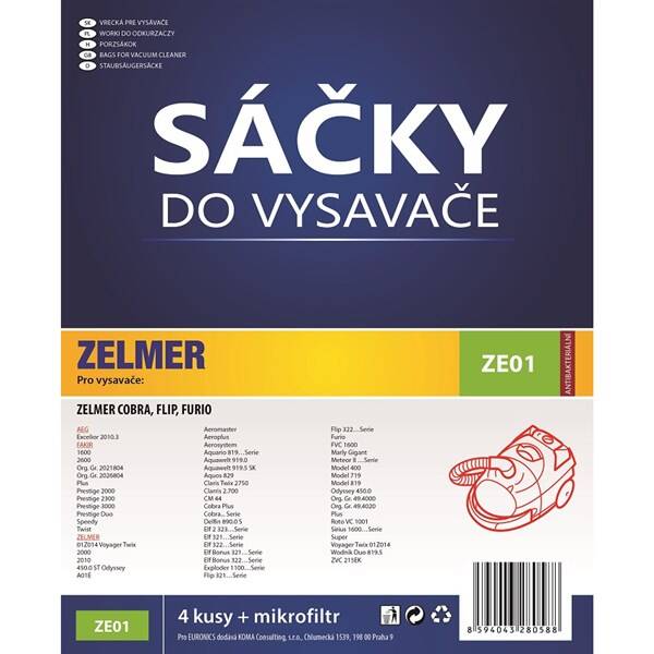 Vrecká pre vysávače Koma ZE01 (4 ks) 

