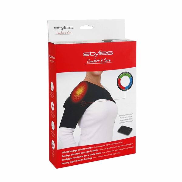 Vyhrievacia bandáž Stylies Comfort and Care na pravé rameno čierna

