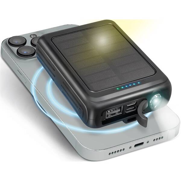 Powerbank SBS MagSafe Solar 5000 mAh čierna

