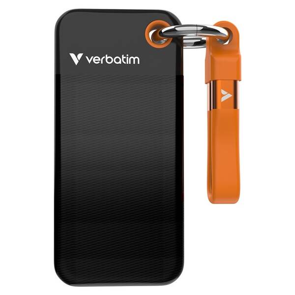 SSD externý Verbatim Pocket SSD 512GB čierny/oranžový

