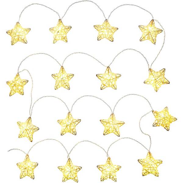 Vianočné osvetlenie RETLUX RXL 249, girlanda s hviezdami, 16 LED, teplá biela 

