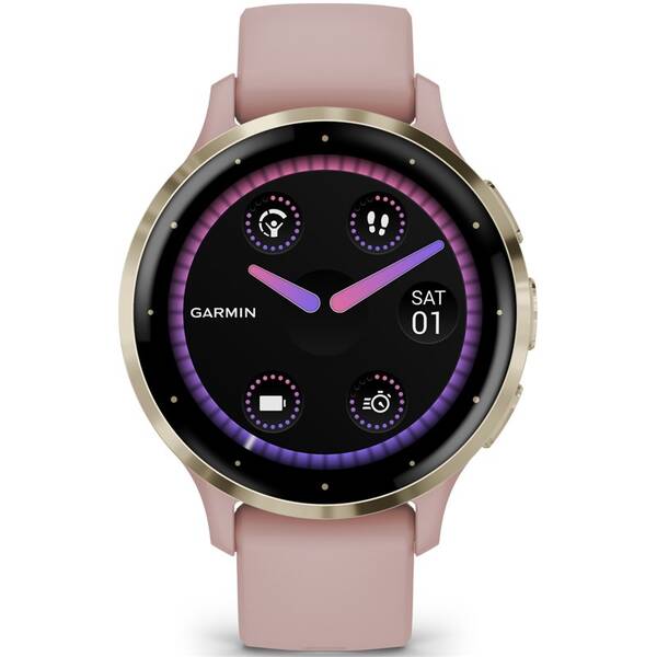 Inteligentné hodinky Garmin Venu 3S - Cream Gold / Dust Rose Silicone Band 

