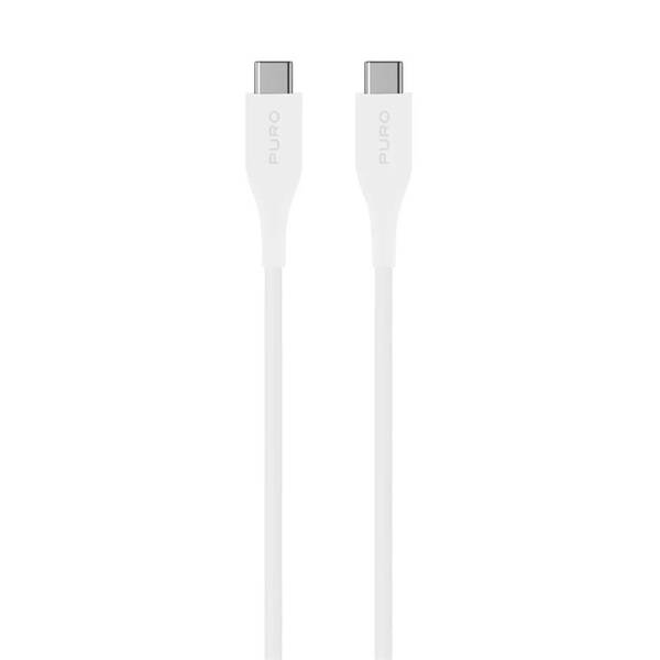Kábel Puro USB-C/USB-C 30 W, 1 m biely

