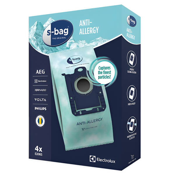Vrecká pre vysávače Electrolux s-bag® Anti-Allergy E206S (4 ks) 

