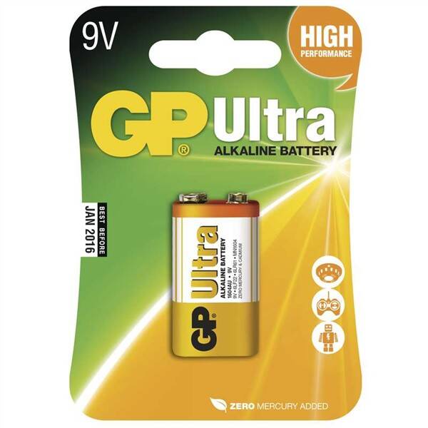 Batéria alkalická GP Ultra 9V, blister 1 ks 

