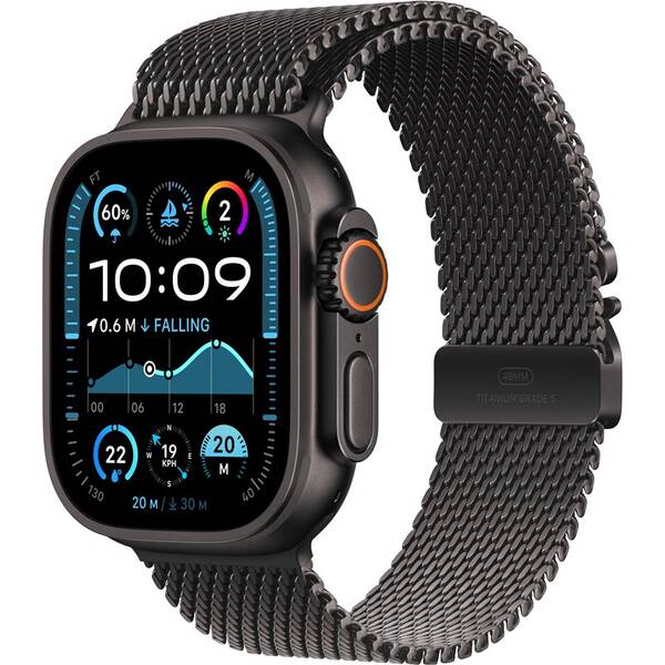 Inteligentné hodinky Apple GPS + Cellular 49mm čierny titán - milánsky ťah čierny titán - M 

