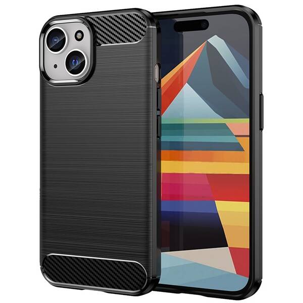 Kryt na mobil WG Carbon na Apple iPhone 15 čierny

