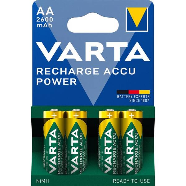 Batéria nabíjacia Varta Power, HR06, AA, 2600mAh, Ni-MH, blister 4ks 

