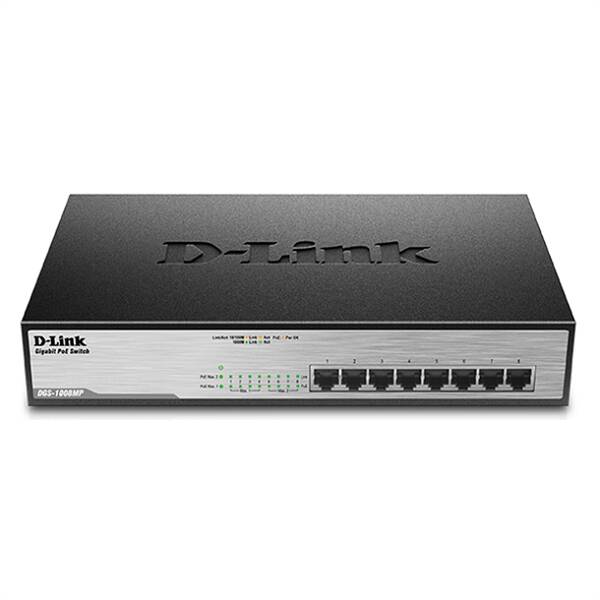 Switch D-Link DGS-1008MP čierny

