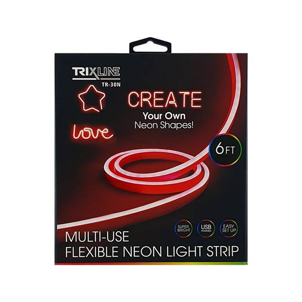 LED pásik Trixline TR-30N Flexibilní NEONOVÝ, 1,8m na USB červený

