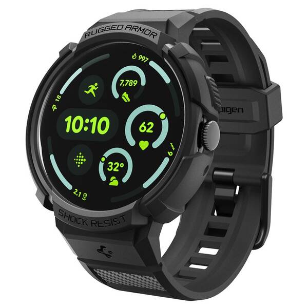 Remienok Spigen Rugged Armor Pro + Stand na Google Pixel Watch 4 45mm čierny

