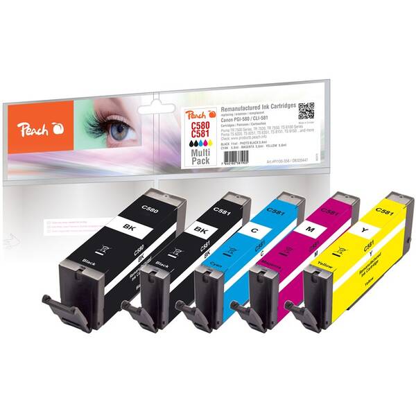 Cartridge Peach Canon PGI-580, CLI-581 Multipack, 1x11, 4x5,6 ml - CMYK 


