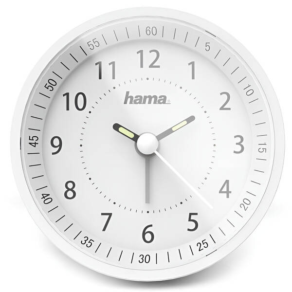 Budík Hama Roundly biely

