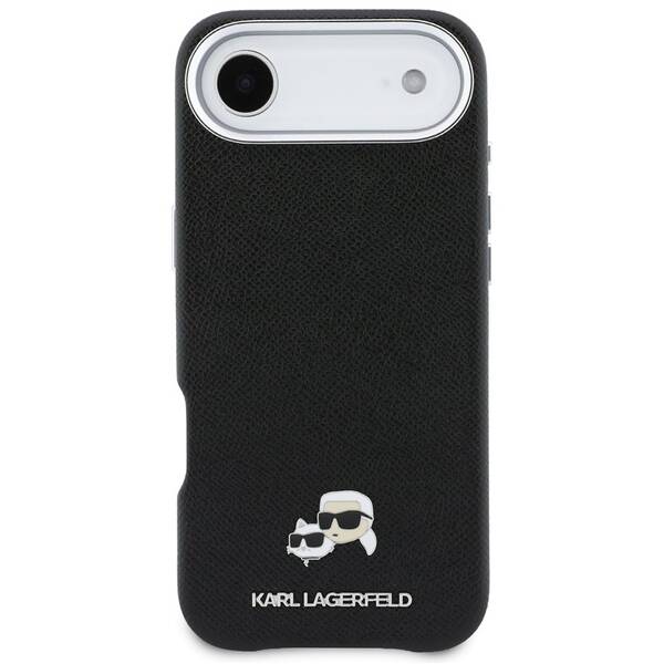 Kryt na mobil Karl Lagerfeld PU Karl and Choupette Heads Pins MagSafe na Apple iPhone Air čierny

