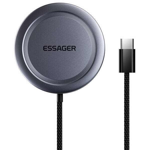 Bezdrôtová nabíjačka Essager magnetická Qi2 15W sivá

