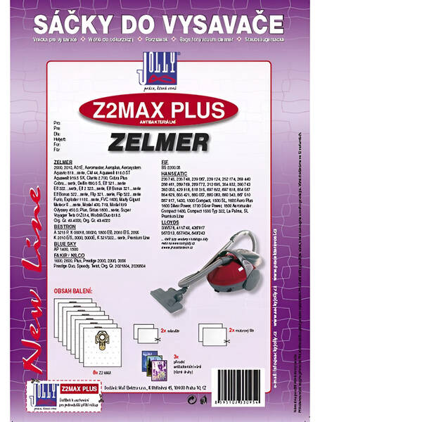 Vrecká pre vysávače Jolly Z2 MAX PLUS ( 8 ks) 

