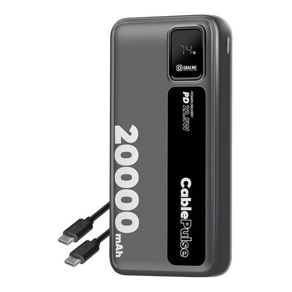 Powerbank Obal:Me CablePulse Powerbanka 20000mAh 22,5W čierna

