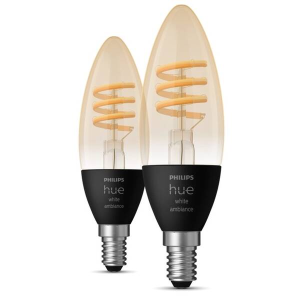Inteligentná žiarovka Philips sviečka E14, 4,6 W White Ambiance, 2ks 

