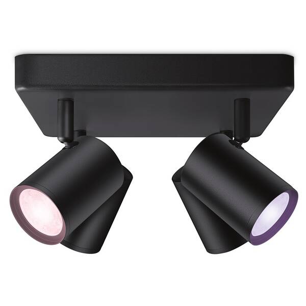 Bodové svietidlo WiZ IMAGEO Spots 4x5W SQ, RGB čierne


