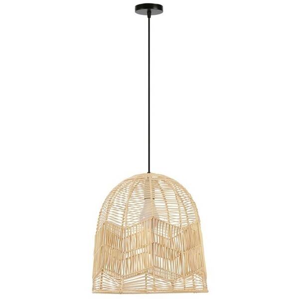Závesné svietidlo IMMAX BOHO PELO, D40cm, E27, prírodný ratan čierne/hnedé

