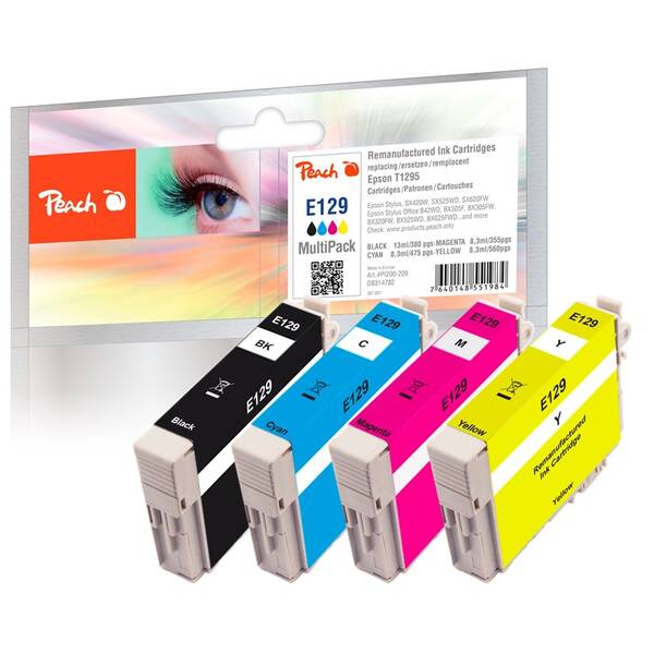 Cartridge Peach Epson 129, T1295 MultiPack, 1x 13, 3x 8,3 ml - CMYK 


