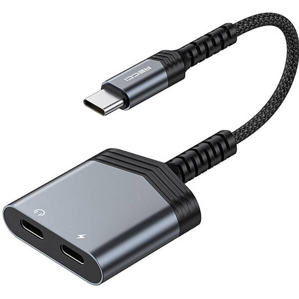 Redukcia Recci RDS-A20 USB-C/2x USB-C čierna

