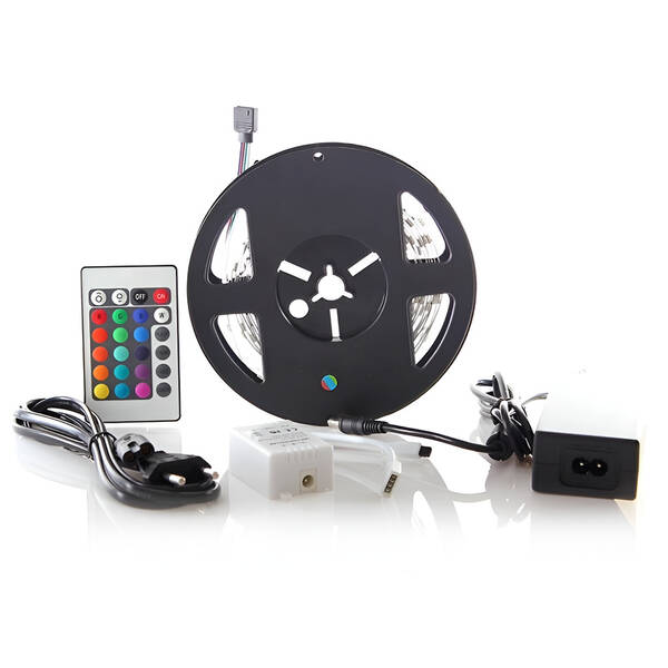 LED pásik Solight RGB, 3m, sada s 12V adaptérom a diaľk. ovládačom, 7,2W/m, IP20 

