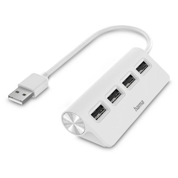 USB Hub Hama 4x USB 2.0 biely

