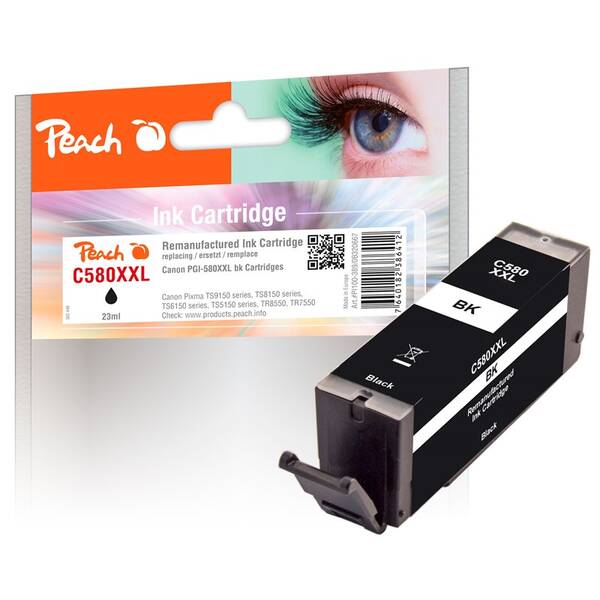Cartridge Peach Canon PGI-580XXL, 23ml čierna


