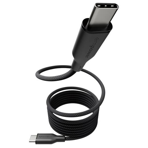 Kábel PanzerGlass empower USB-C/USB-C, 240 W, magnetický, 1,5m čierny

