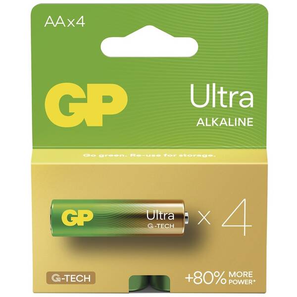 Batéria alkalická GP Ultra AA (LR6), 4 ks 


