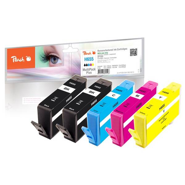 Cartridge Peach HP 655, MultiPack Plus, 2x19, 3x12 ml - CMYK 

