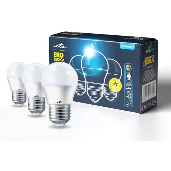 LED žiarovka ETA EKO LEDka mini globe 7W, E27, teplá biela, 3ks 

