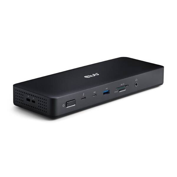 Dokovacia stanica Club3D 16v1 ThunderBolt 4, 2xThunderbolt/3xDP/2xHDMI/3xUSB/RJ45/SD-TF Karta/1xUSB-C 150W PD čierna

