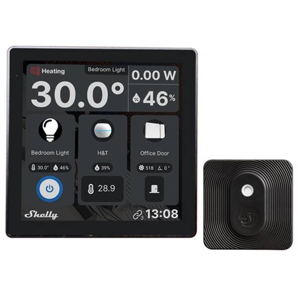 Ovládač Shelly Wall Display WiFi, Bluetooth + Bluetooth H&T čierny

