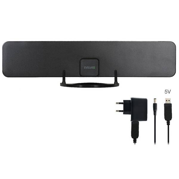 Izbová anténa Evolveo Xany 2B LTE 230/5V, 43dBi aktívna izbová DVB-T/T2, LTE filter 


