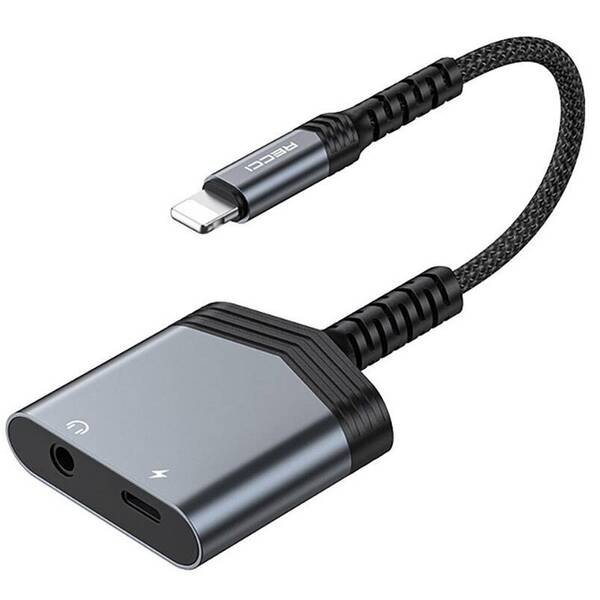 Redukcia Recci RDS-A17 Lightning/3,5mm jack, Lightning čierna

