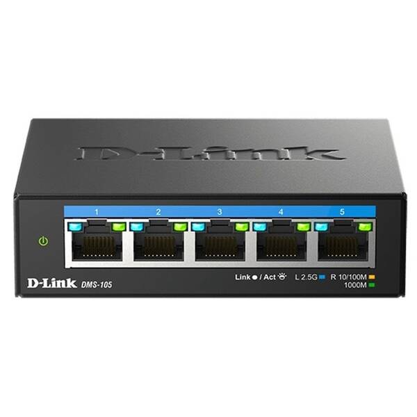 Switch D-Link DMS-105/E 5-port 2.5G Multi-Gigabit čierny

